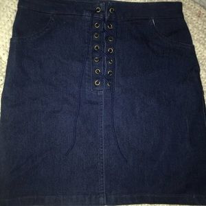 Lace up mini skirt